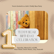 Teddy Bear 1st Birthday Invitation | Editable Printable Invite | Arlo’s Teddy Bear Party | Boy or Girl First Birthday | Instant Download