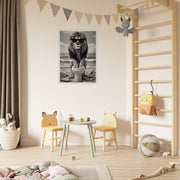 Funny Lion Bathroom Art | Toilet Safari Animal Print | Lion with Sunglasses Digital Poster | Whimsical Bathroom Decor