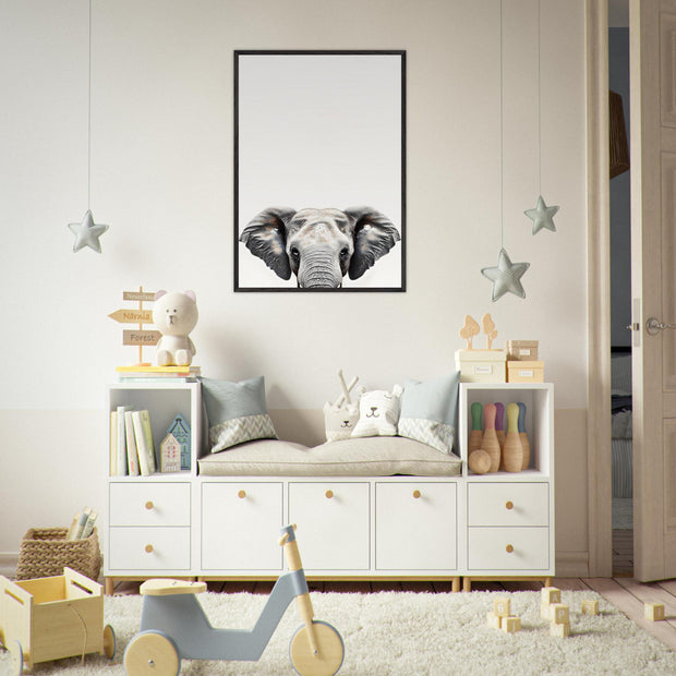 Minimalist Elephant Head Printable | Safari Nursery Digital Download | Neutral Animal Wall Art