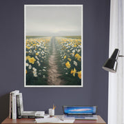 Daffodil Path Printable Wall Art | Yellow Wildflower Field Digital Decor | Spring Nature Nursery Download