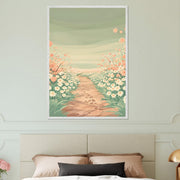 Pastel Floral Path Wall Art | Whimsical Spring Flowers Printable | Nature Nursery Digital Download