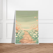Pastel Floral Path Wall Art | Whimsical Spring Flowers Printable | Nature Nursery Digital Download