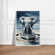 Rowing Elephant Wall Art | Safari Animal Printable | Funny Elephant Nursery Decor | Digital Download