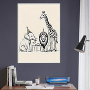 Safari Friends Tea Party Printable | Jungle Animal Nursery Wall Art | Elephant, Giraffe & Lion Digital Download