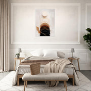 Neutral Abstract Arch & Moon – Minimal Wall Art