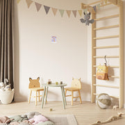 Giraffe Rainbow Fairy Wings Nursery Print