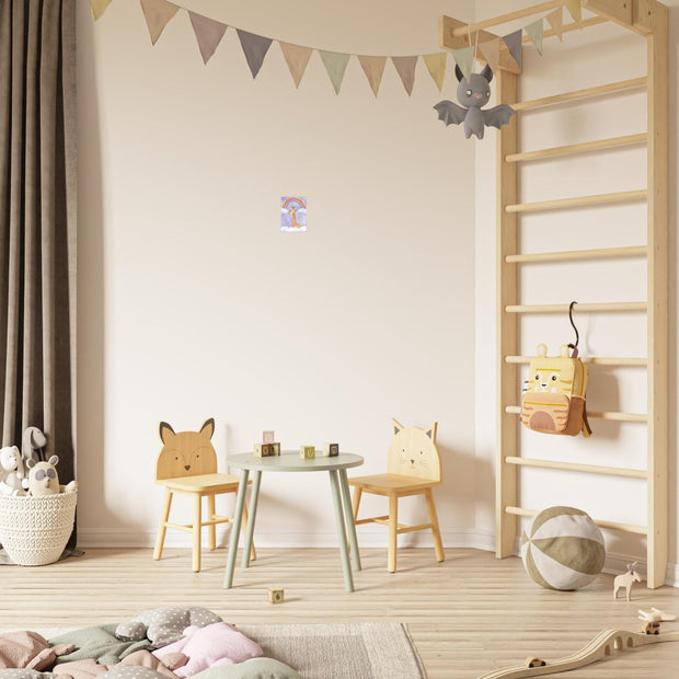 Giraffe Rainbow Fairy Wings Nursery Print