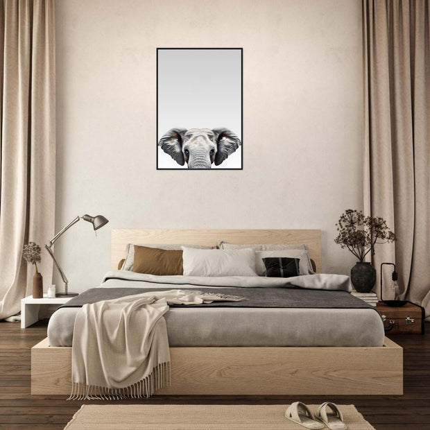 Elephant Wall Art Print | Framed Safari Animal Poster for Nursery or Kids Room | Ready-to-Hang Jungle Decor | Elephant Gift Idea