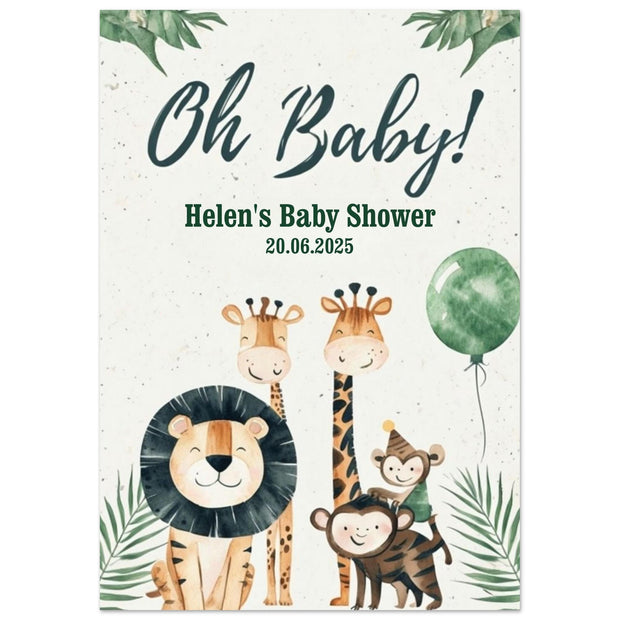 Safari Baby Shower Welcome Sign – Personalised Foam Board