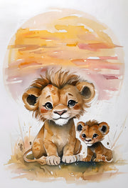 Lion & Cub Print | Perfect for a Nursery | Gifts for parents of a newborn