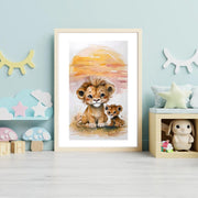 Lion & Cub Print | Perfect for a Nursery | Gifts for parents of a newborn