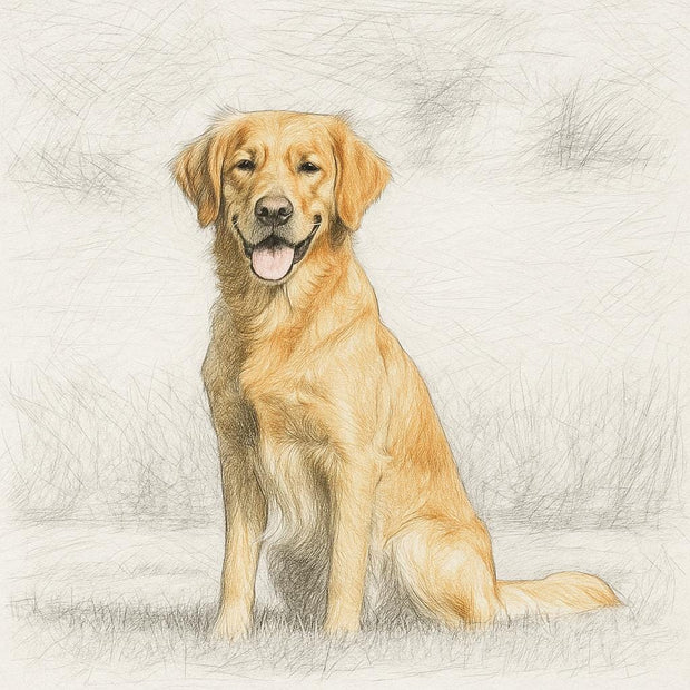 Custom Pencil Sketch Pet Portrait with Partial Colour | Personalised Dog or Cat Drawing from Photo | Hand-Drawn Animal Art Print Gift