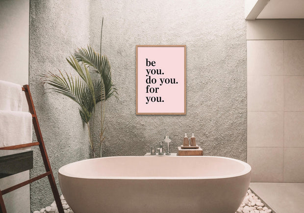 Minimalist Quote Wall Art | Be You Do You For You | Pink Digital Download | Self Love Printable Poster | Motivational Print | Affirmation