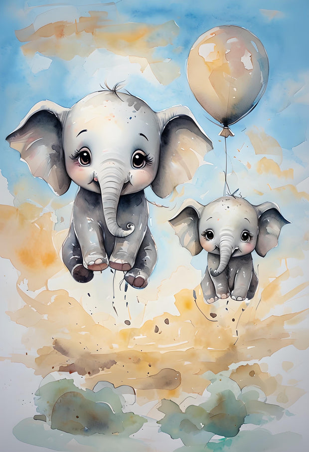 Set of 3 Baby Safari Animal Wall Art Prints | Elephant, Giraffe, Lion Nursery Decor | Printable PDF | Neutral Jungle Nursery