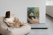 Funny Panda Bathroom Wall Art | Relaxing Panda in Bathtub with Wine Glass | Self-Care Animal Poster | Digital Download Printable Decor
