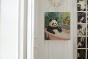 Funny Panda Bathroom Wall Art | Relaxing Panda in Bathtub with Wine Glass | Self-Care Animal Poster | Digital Download Printable Decor