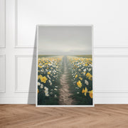Daffodil Path Printable Wall Art | Yellow Wildflower Field Digital Decor | Spring Nature Nursery Download