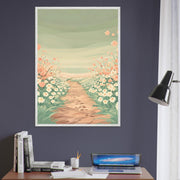 Pastel Floral Path Wall Art | Whimsical Spring Flowers Printable | Nature Nursery Digital Download