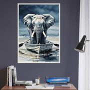 Rowing Elephant Wall Art | Safari Animal Printable | Funny Elephant Nursery Decor | Digital Download