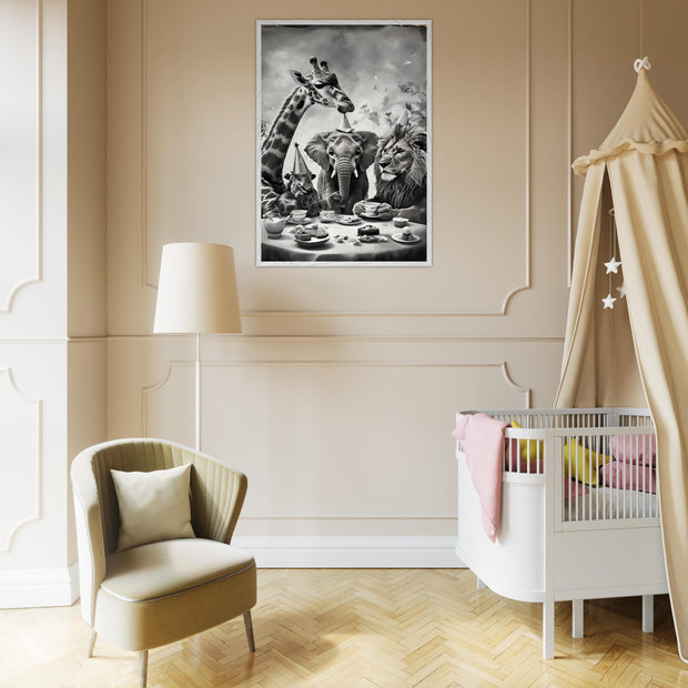 Safari Animal Tea Party Printable | Jungle Nursery Wall Art | Whimsical Safari Friends Digital Download
