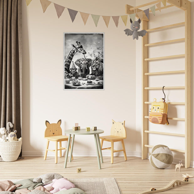 Safari Animal Tea Party Printable | Jungle Nursery Wall Art | Whimsical Safari Friends Digital Download