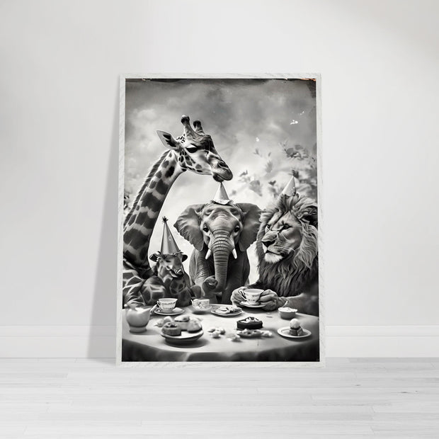 Safari Animal Tea Party Printable | Jungle Nursery Wall Art | Whimsical Safari Friends Digital Download