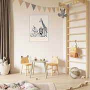 Safari Friends Tea Party Printable | Jungle Animal Nursery Wall Art | Elephant, Giraffe & Lion Digital Download
