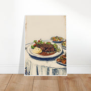 Vintage Steak Dinner Poster – Retro Kitchen Wall Art