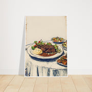 Vintage Steak Dinner Poster – Retro Kitchen Wall Art