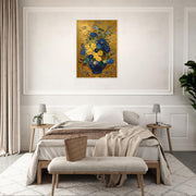 Blue & Gold Floral Vase – Elegant Botanical Art Print