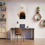 Neutral Abstract Arch & Moon – Minimal Wall Art