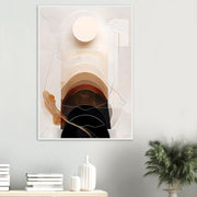 Neutral Abstract Arch & Moon – Minimal Wall Art