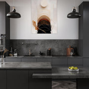 Neutral Abstract Arch & Moon – Minimal Wall Art - Fine Art Poster