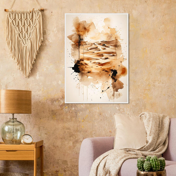 Desert Watercolour Landscape – Abstract Earth Tone Wall Art