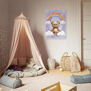 Baby Bear with Rainbow Wings Nursery Wall Art