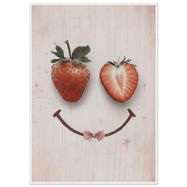 Strawberry Smile (Rustic Colors) – Farmhouse Kitchen Wall Art