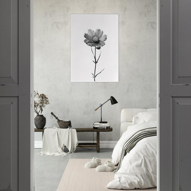Black & White Flower Print – Minimalist Botanical Wall Art
