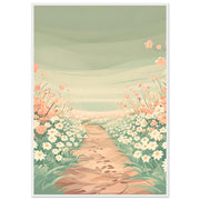 Pastel Wildflower Path Printable Art – Whimsical Floral Nursery Wall Decor, Soft Garden Landscape Digital Download