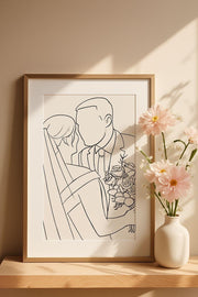 Custom Faceless Line Art Portrait | Minimalist Sketch from Photo | Digital Download